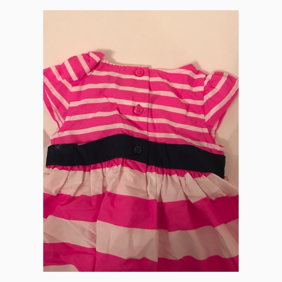NWT Gymboree Pink and White Striped Dress 6-12Mos - Picture 4 of 6